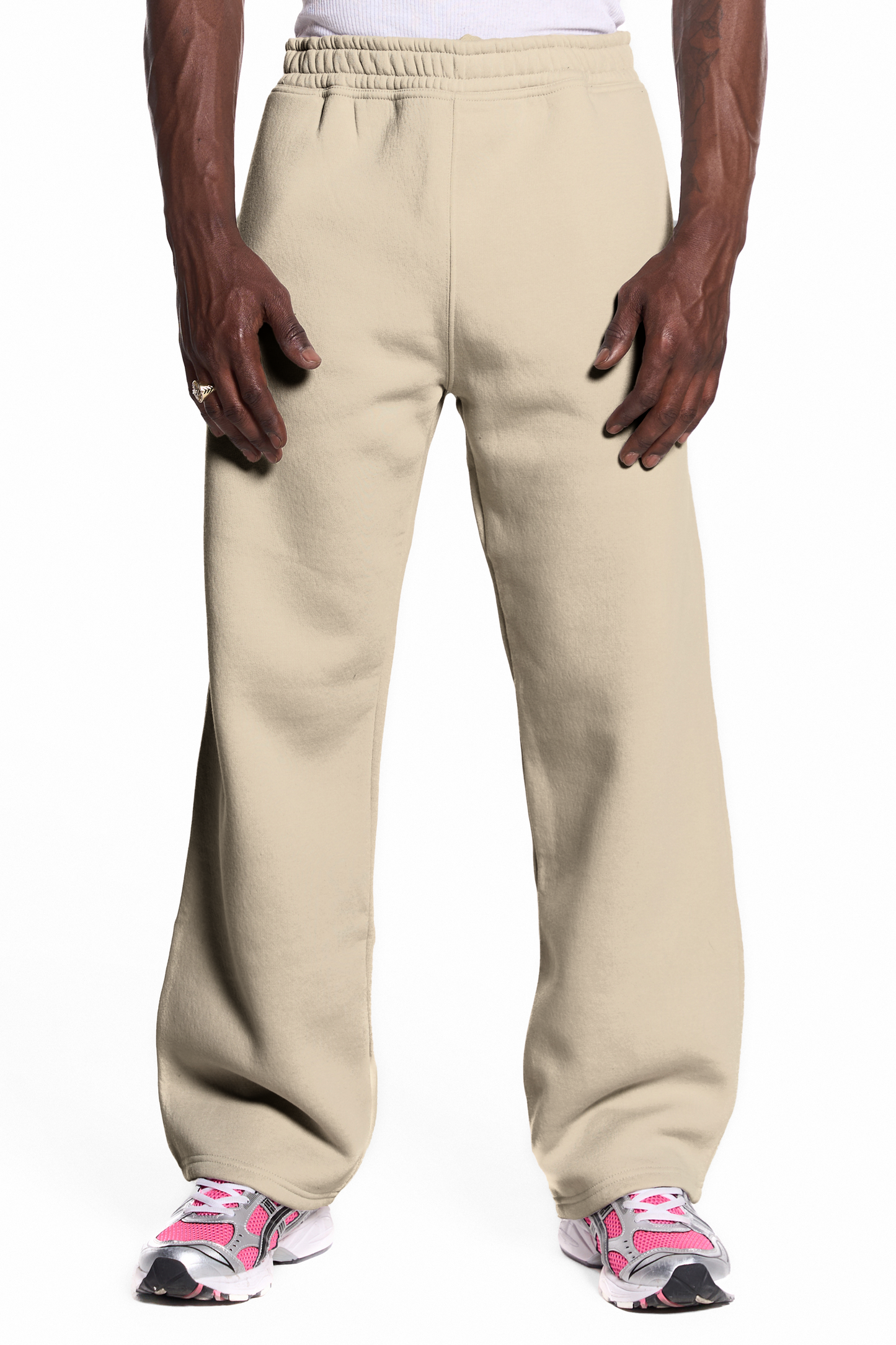 450GSM Cotton Blend Sweatpants Open Hem
