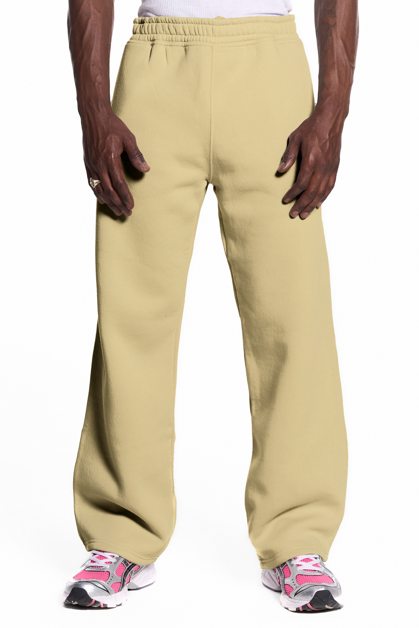 450GSM Cotton Blend Sweatpants Open Hem