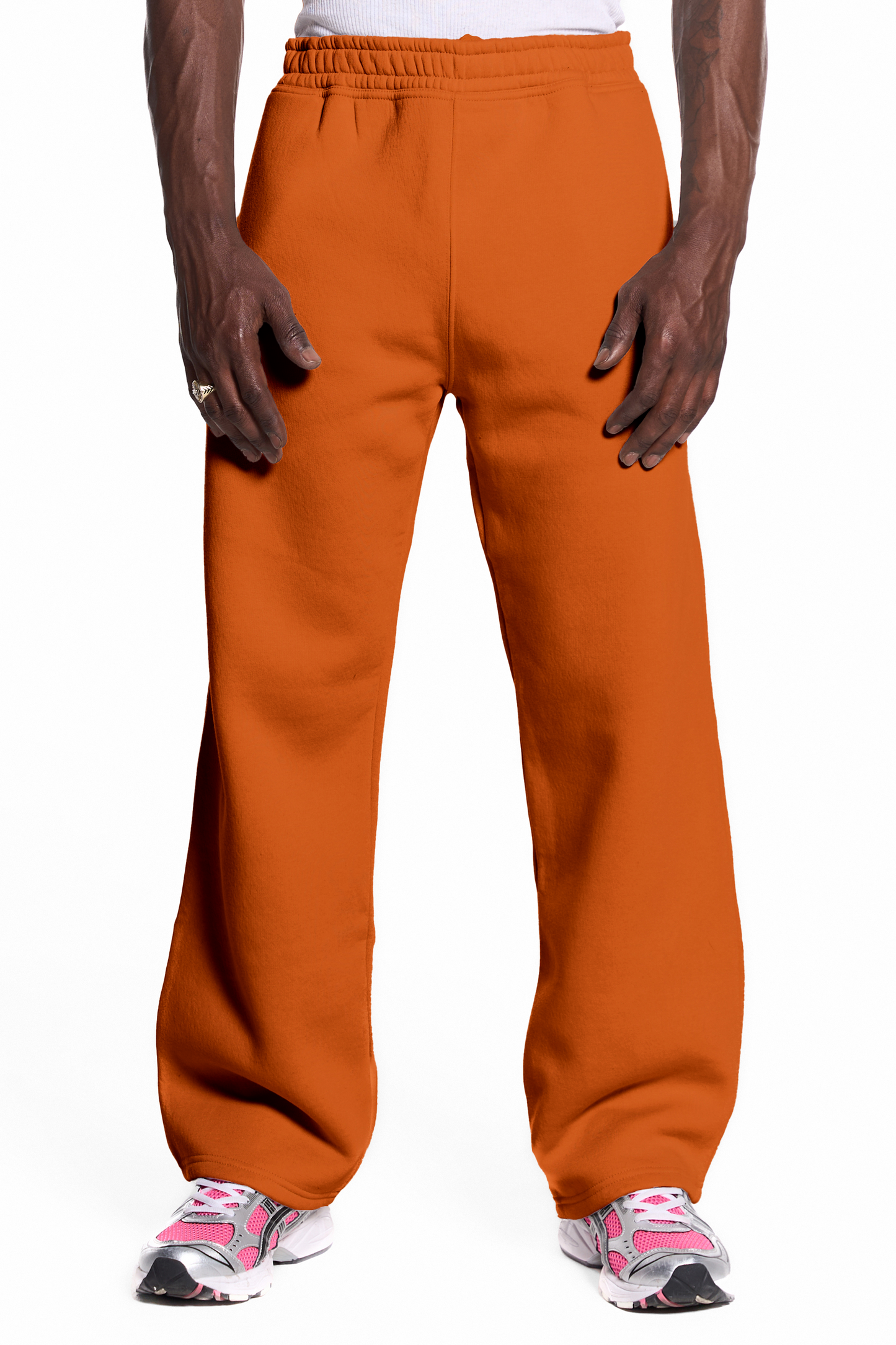 450GSM Cotton Blend Sweatpants Open Hem