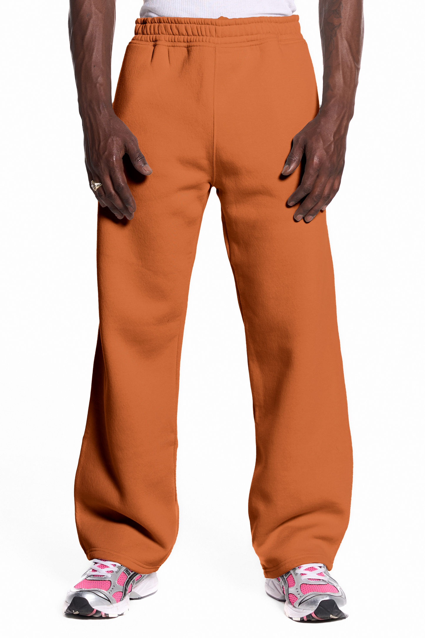 450GSM Cotton Blend Sweatpants Open Hem