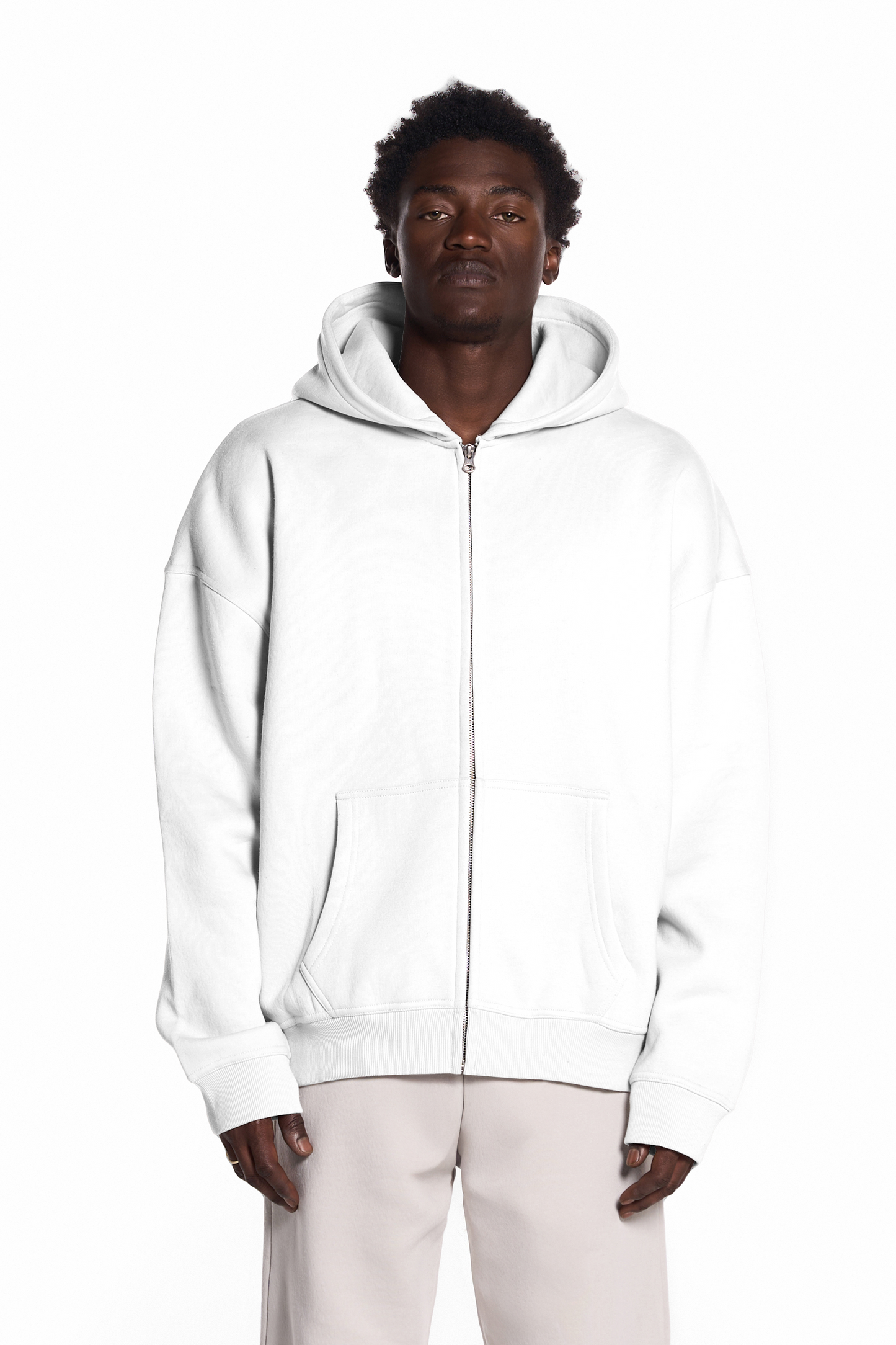 450GSM Cotton Blend Zip Up Hoodie