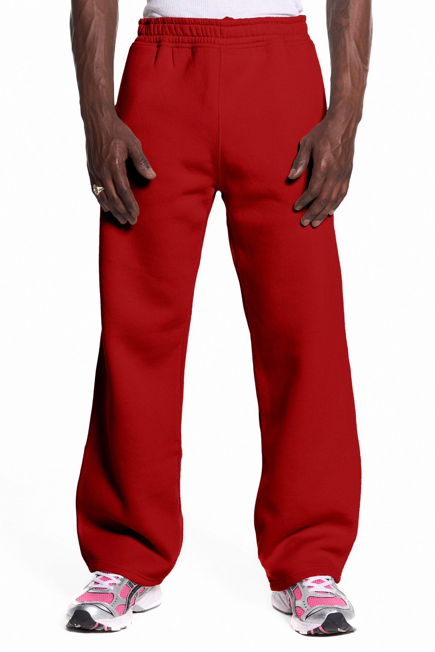 450GSM Cotton Blend Sweatpants Open Hem