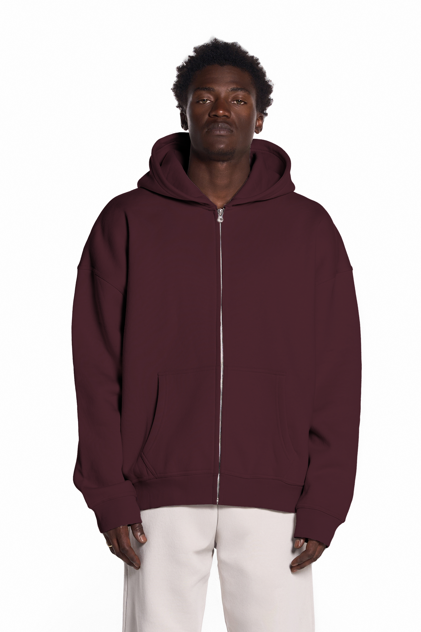 450GSM Cotton Blend Zip Up Hoodie