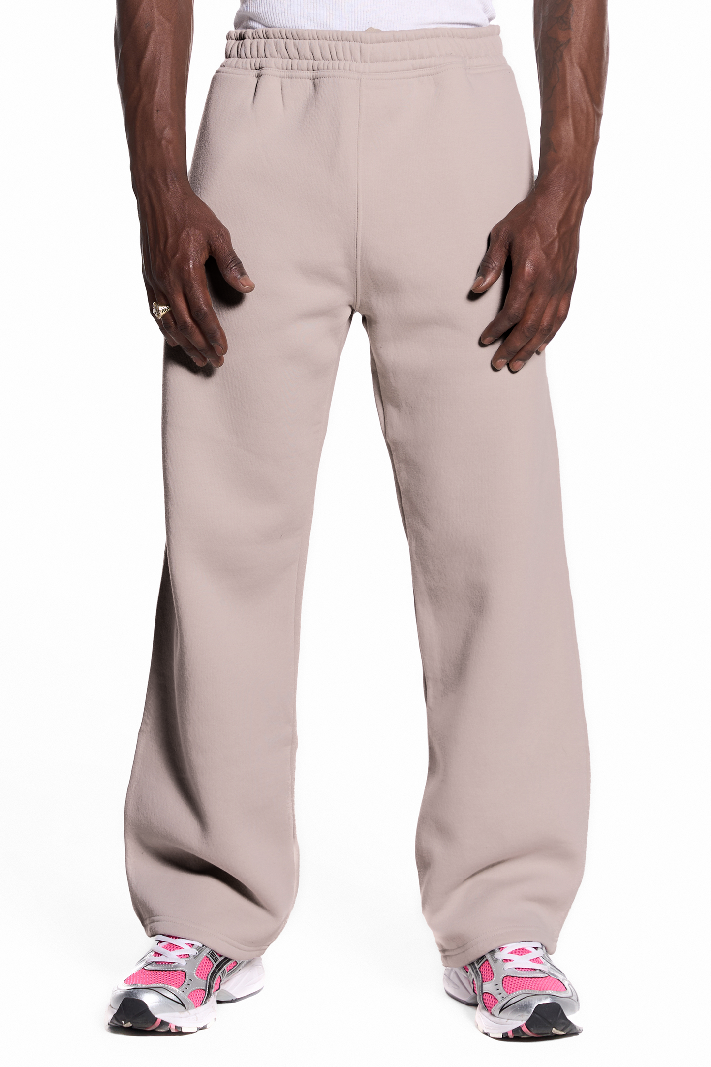 450GSM Cotton Blend Sweatpants Open Hem