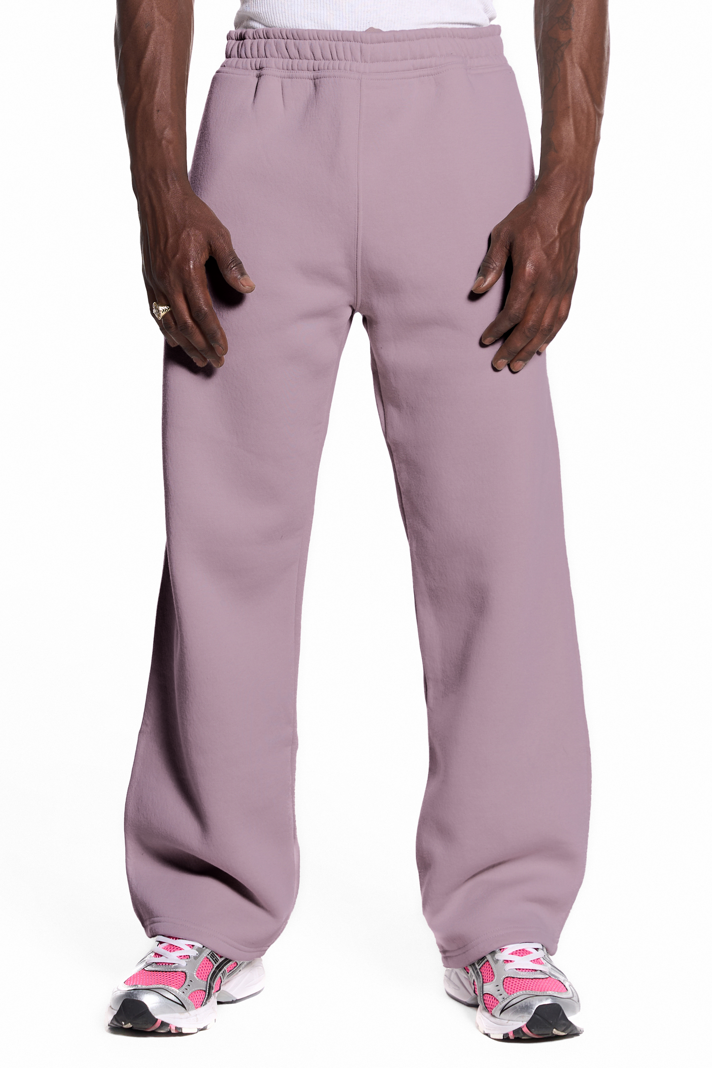450GSM Cotton Blend Sweatpants Open Hem