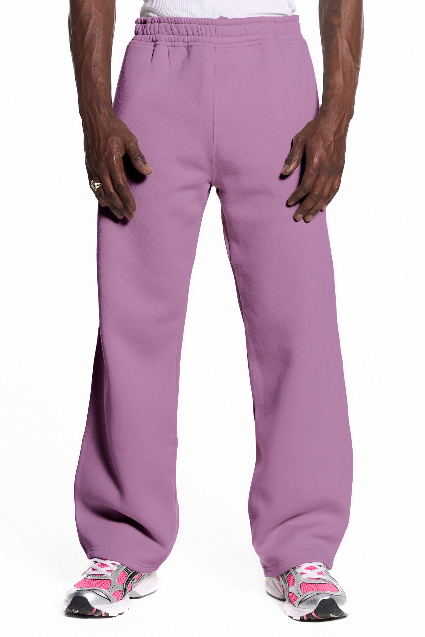 450GSM Cotton Blend Sweatpants Open Hem