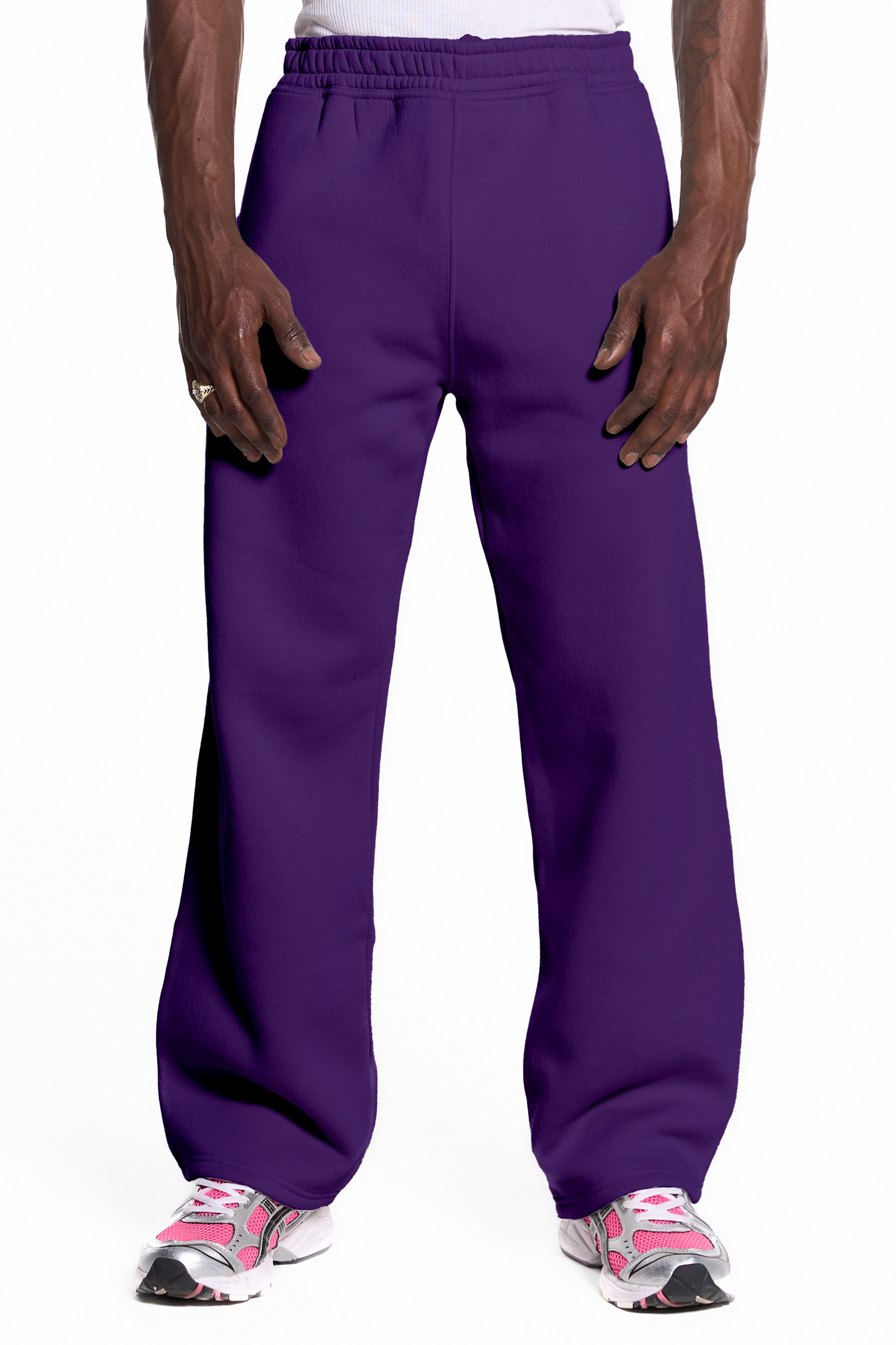 450GSM Cotton Blend Sweatpants Open Hem