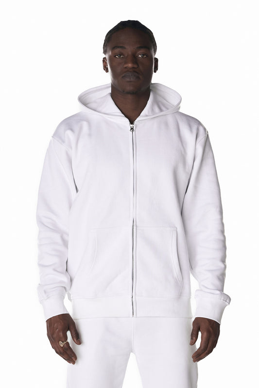 300GSM medium weight Cotton Zip Up Hoodie. Combed Recycled Cotton. Sustainable.