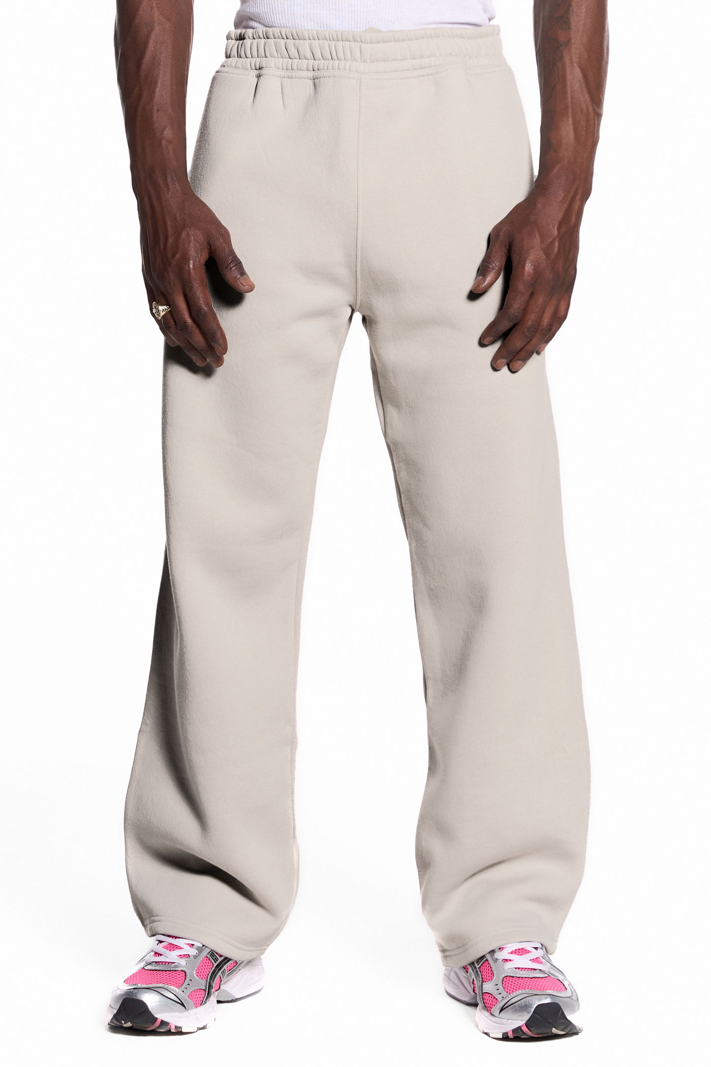 450GSM Cotton Blend Sweatpants Open Hem
