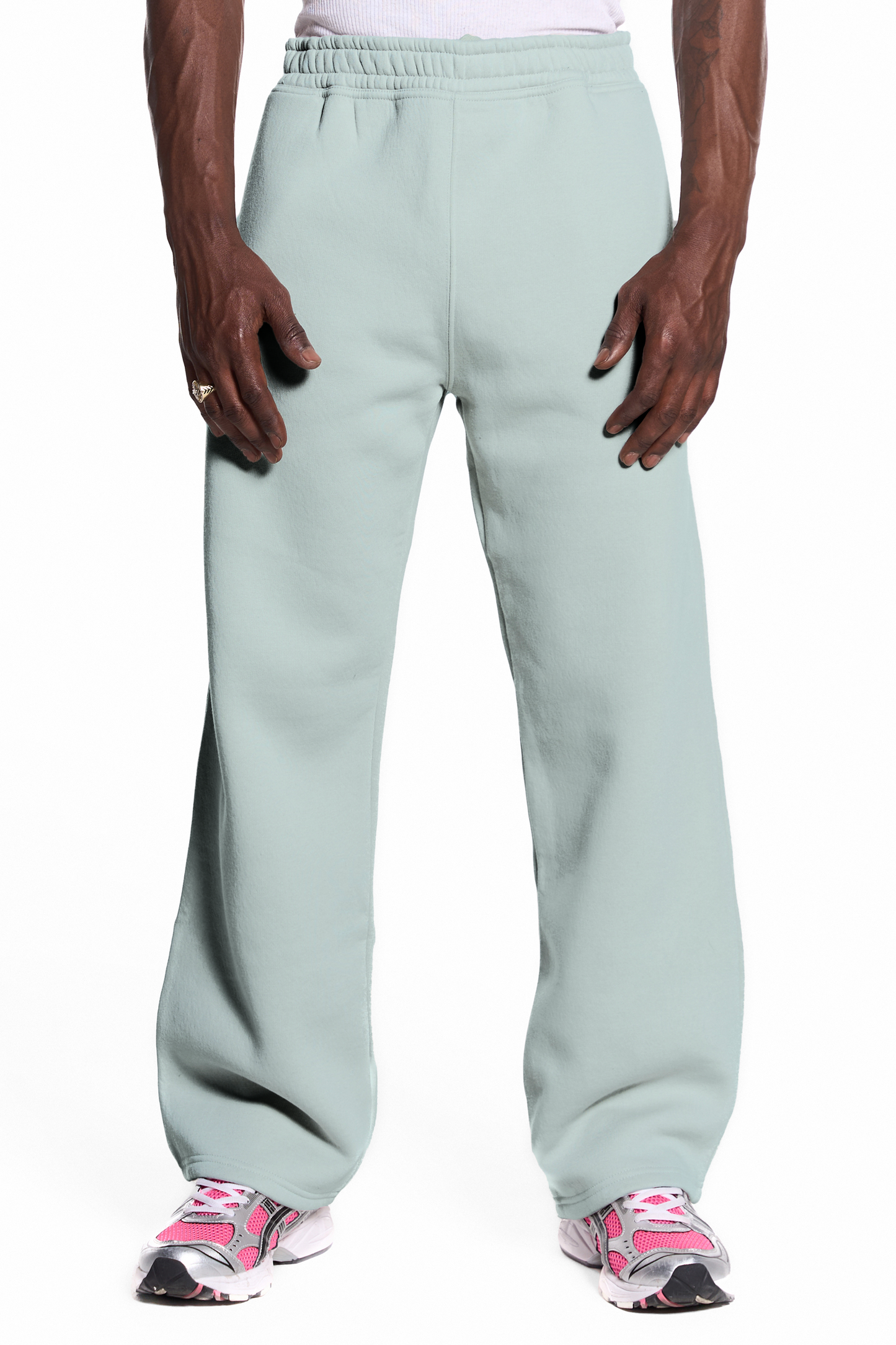 450GSM Cotton Blend Sweatpants Open Hem
