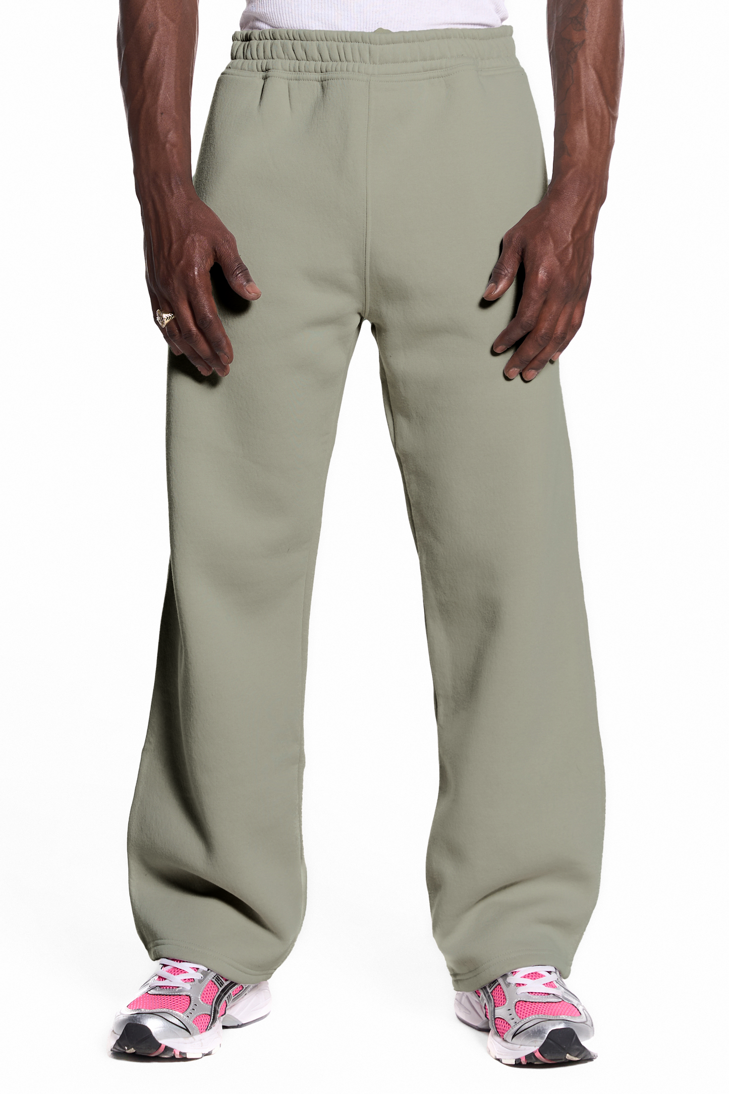 450GSM Cotton Blend Sweatpants Open Hem