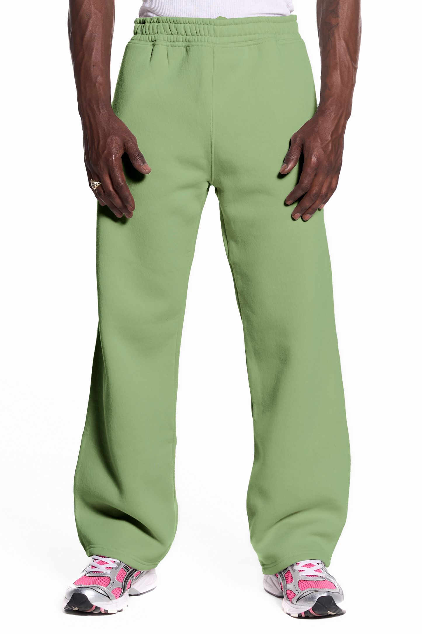 450GSM Cotton Blend Sweatpants Open Hem