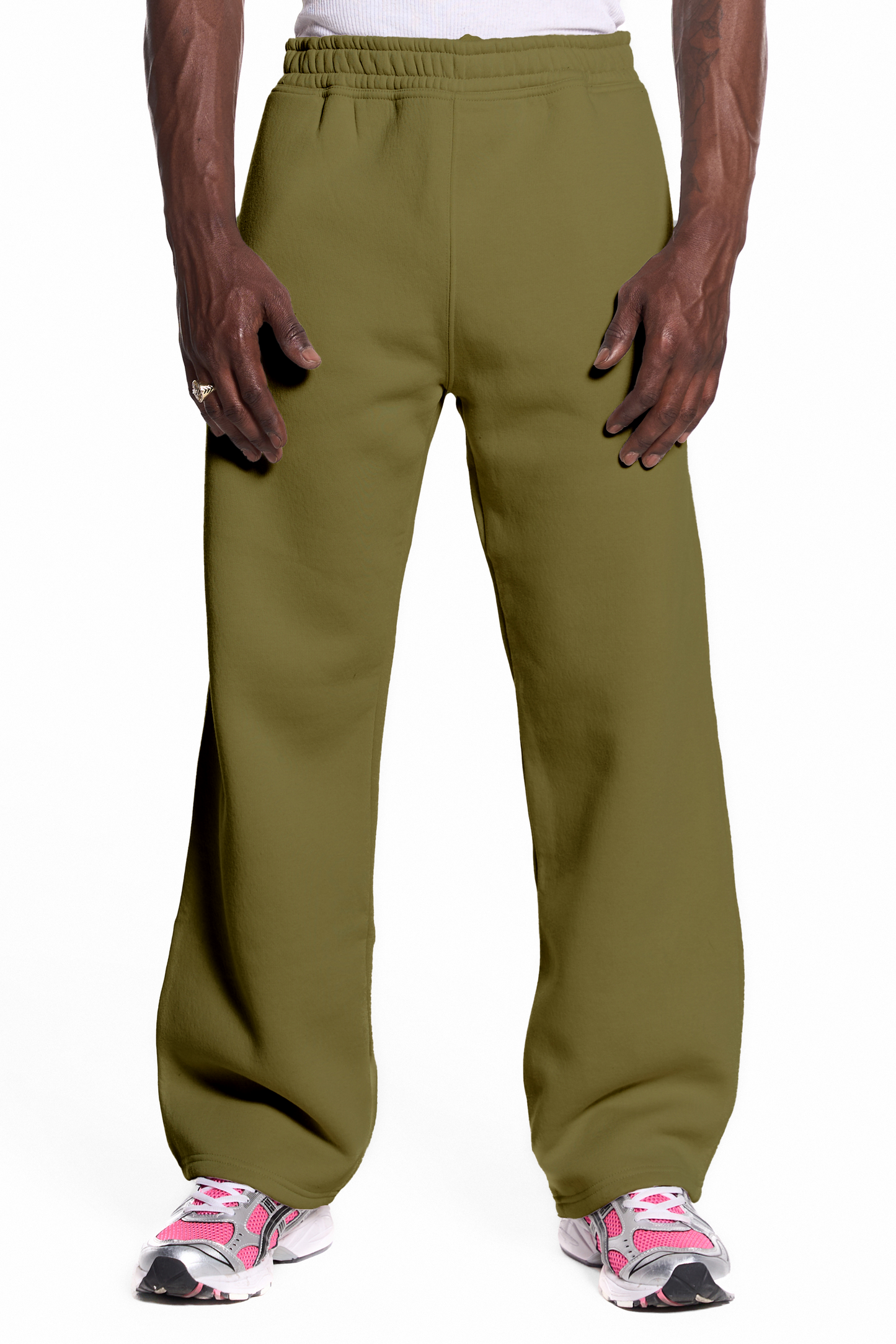 450GSM Cotton Blend Sweatpants Open Hem