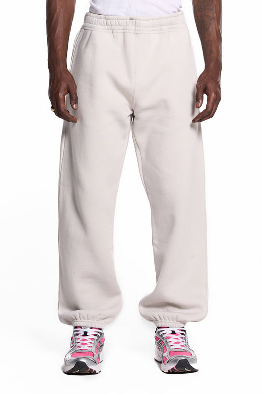 450GSM Heavyweight Cotton Polyester Blend Cuffed Sweatpants. Recycled Fabrics. Sustainable.