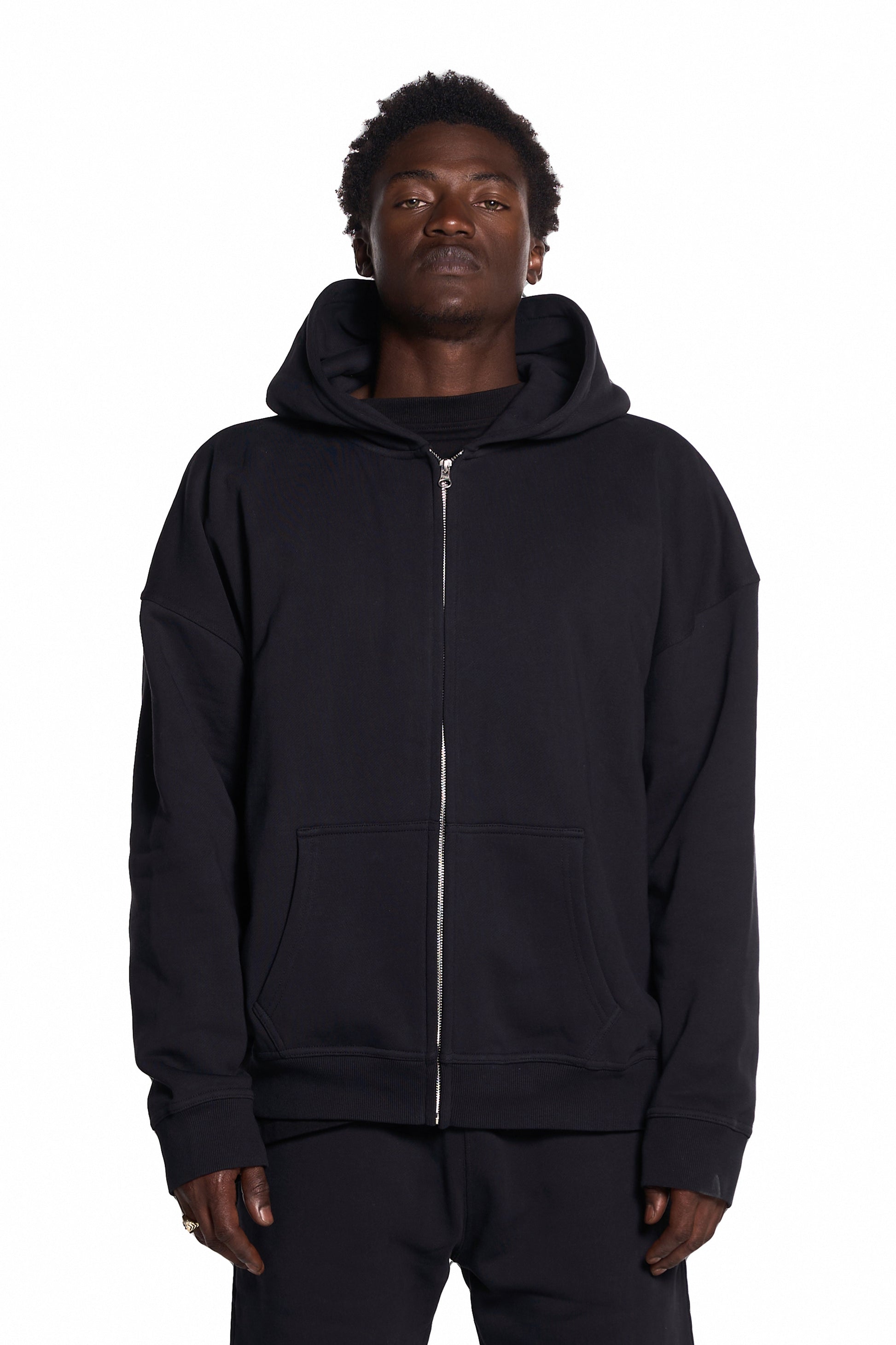 450GSM Heavyweight Cotton Zip Up Hoodie. Combed Recycled Cotton. Sustainable.