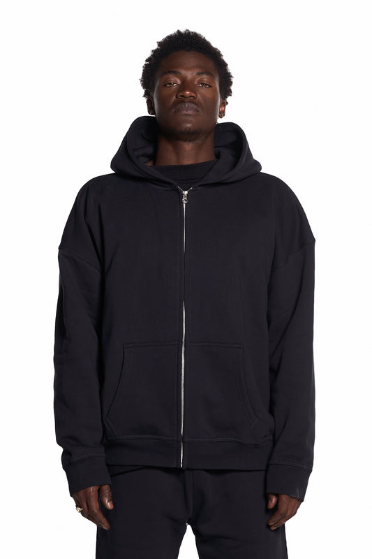 450GSM Heavyweight Cotton Zip Up Hoodie. Combed Recycled Cotton. Sustainable.