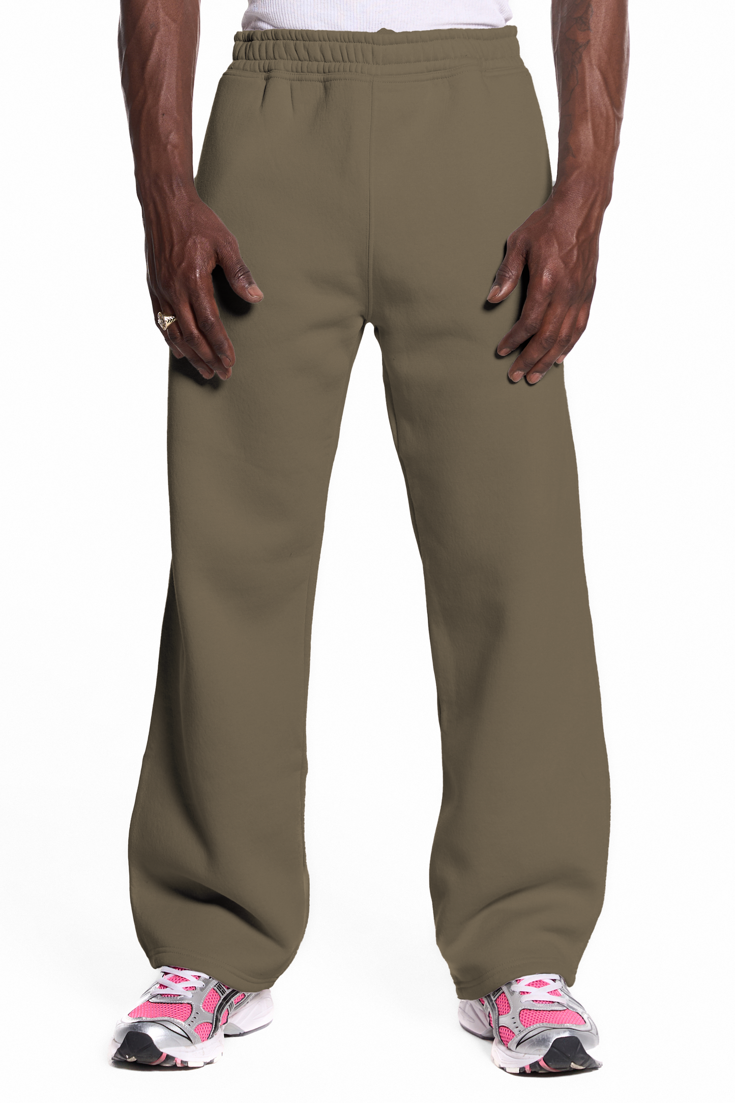 450GSM Cotton Blend Sweatpants Open Hem