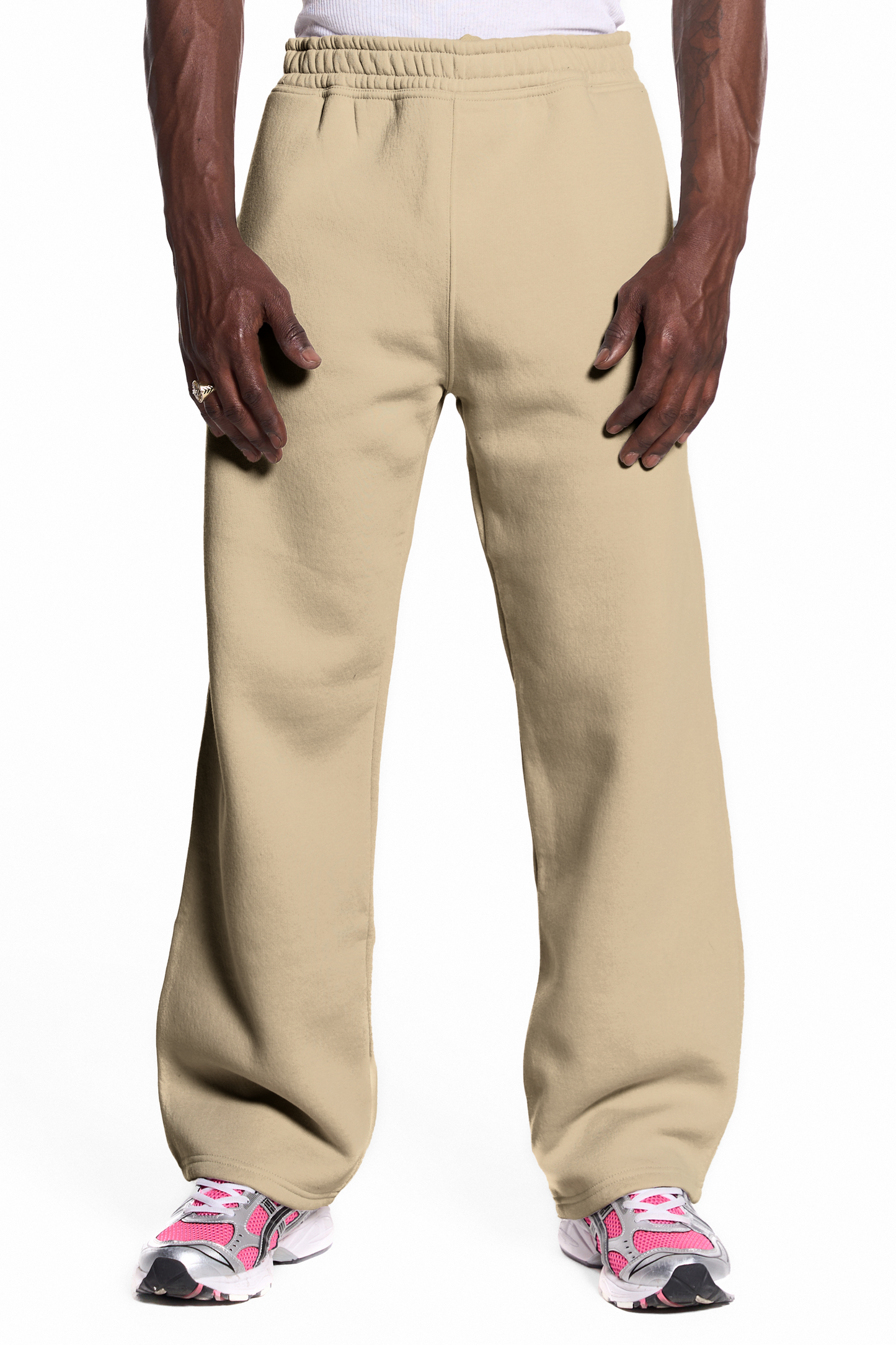 450GSM Cotton Blend Sweatpants Open Hem