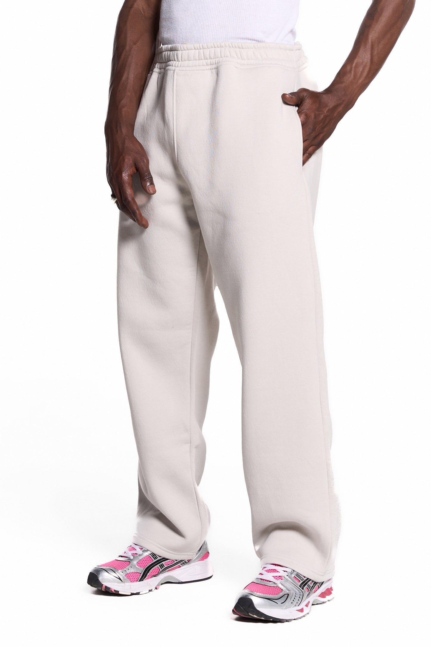 450GSM Cotton Blend Sweatpants Open Hem