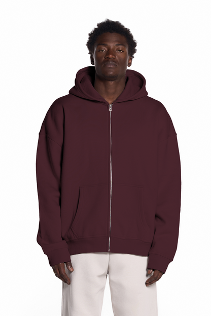 450GSM Cotton Blend Zip Up Hoodie