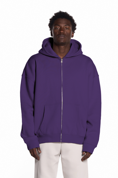 450GSM Cotton Blend Zip Up Hoodie