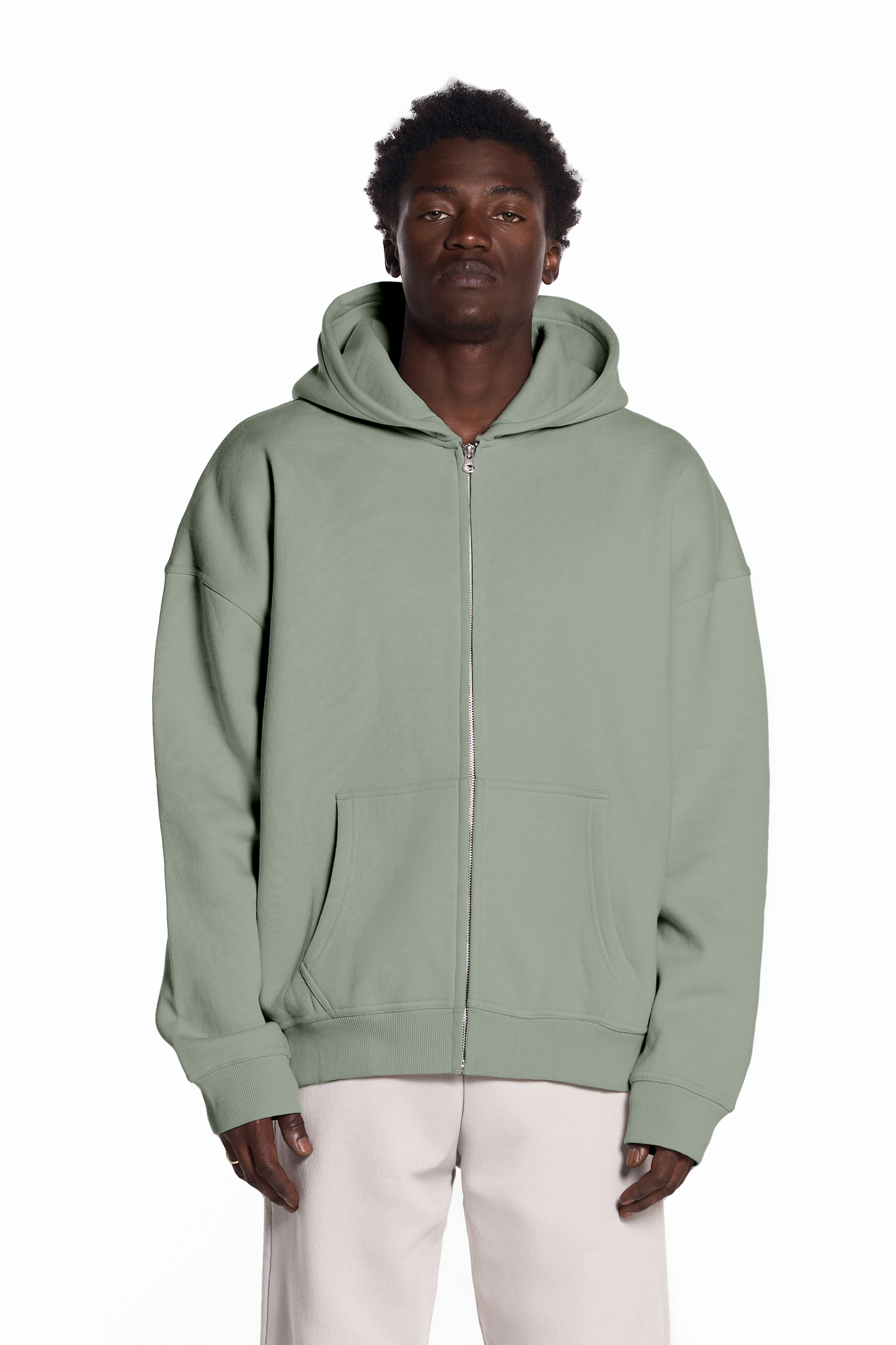 450GSM Cotton Blend Zip Up Hoodie