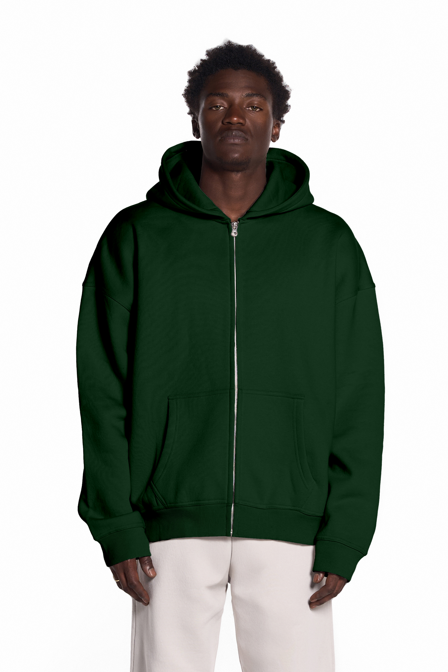 450GSM Cotton Blend Zip Up Hoodie