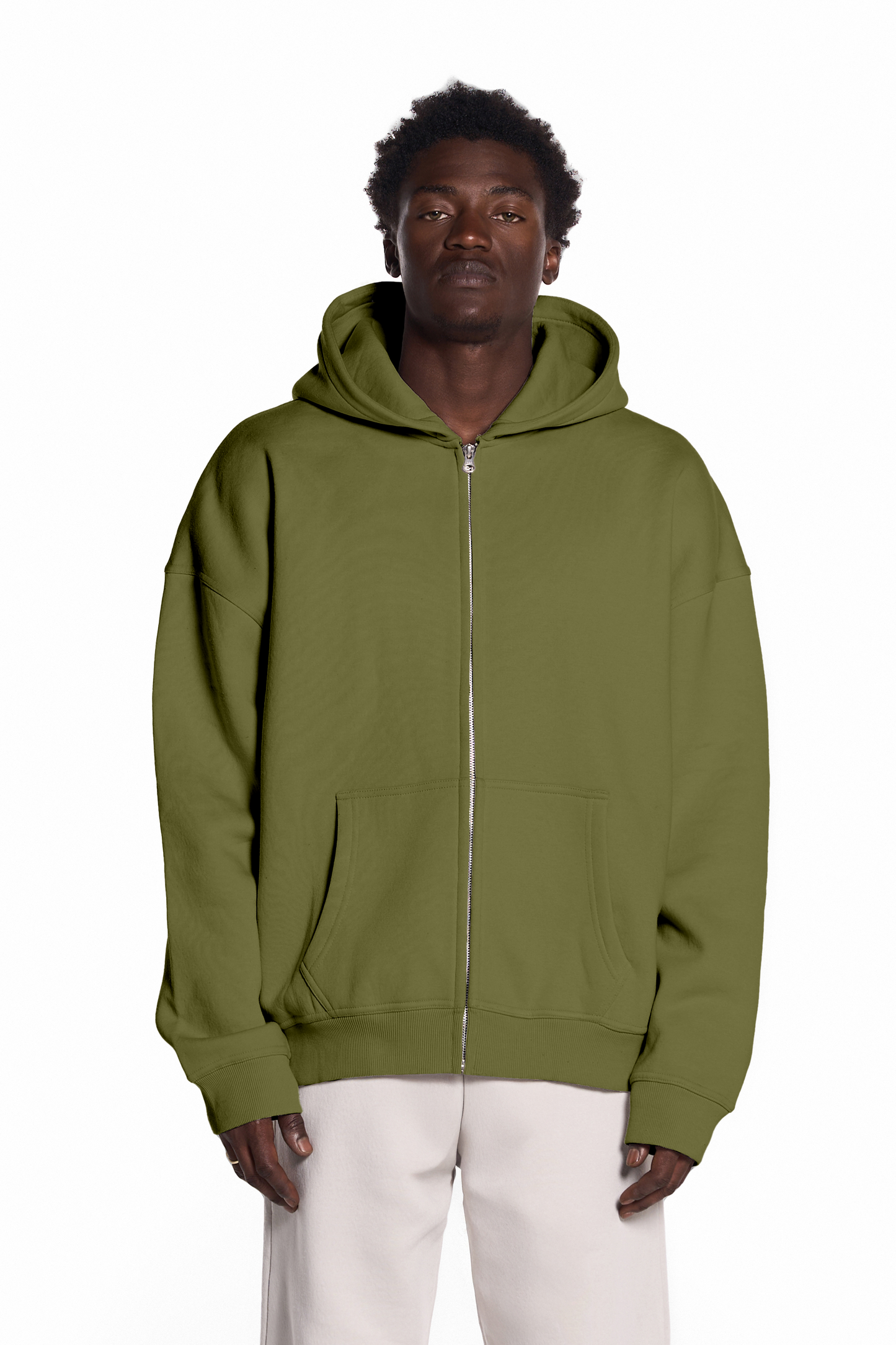 450GSM Cotton Blend Zip Up Hoodie