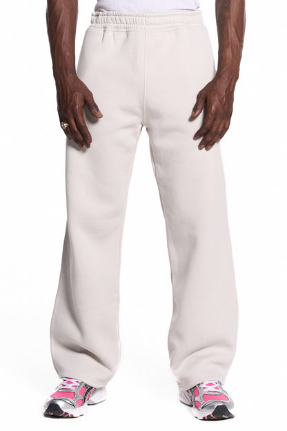 450GSM Heavyweight Cotton Polyester Blend Open Hem Sweatpants. Recycled Fabrics. Sustainable.