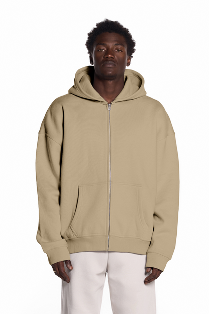 450GSM Cotton Blend Zip Up Hoodie